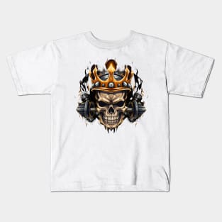 Barbells with Skull with crown Kids T-Shirt